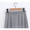 Plaid Decorative Medium-Length Skirt